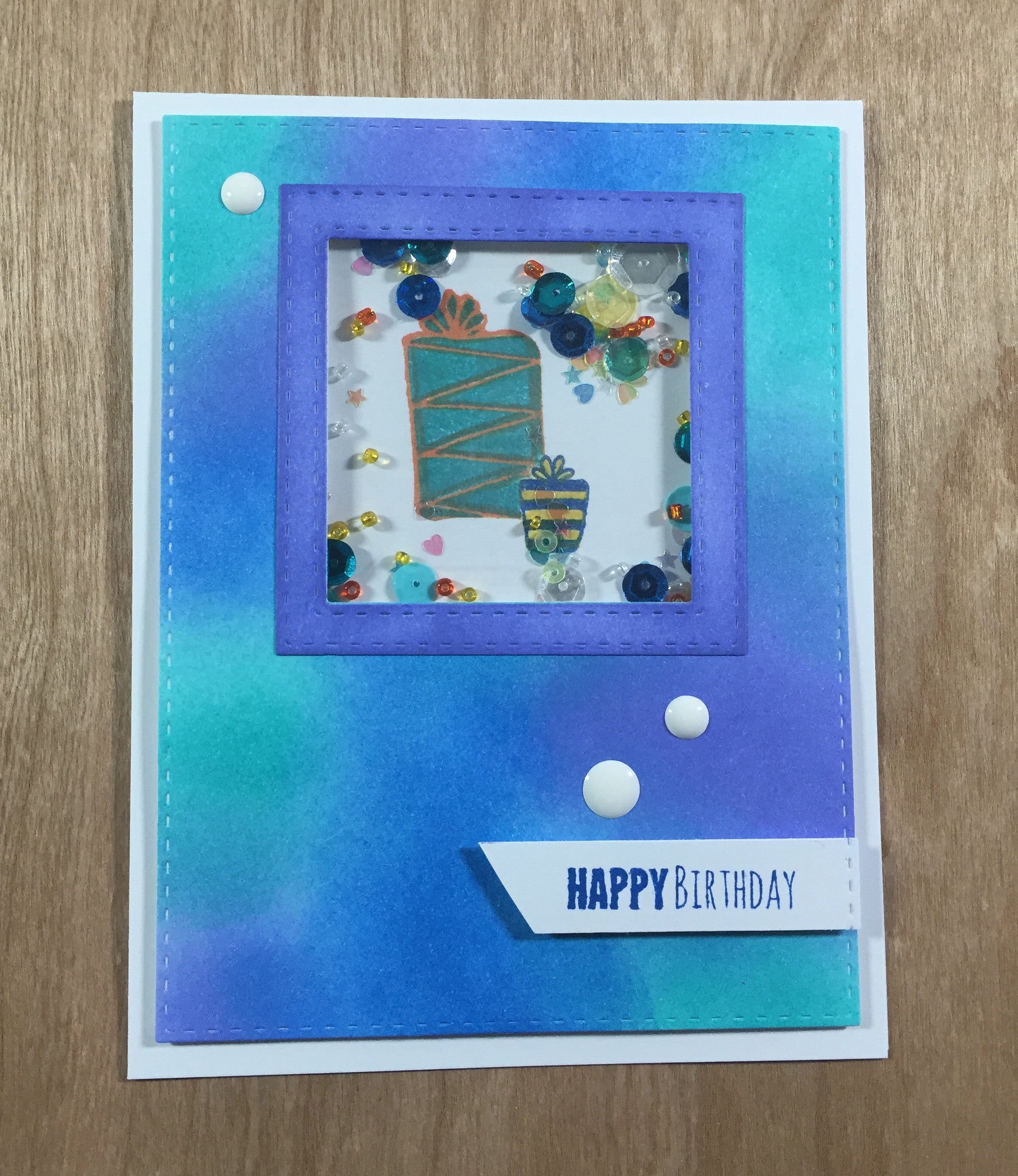 April Stamp Club - Birthday Shaker Card