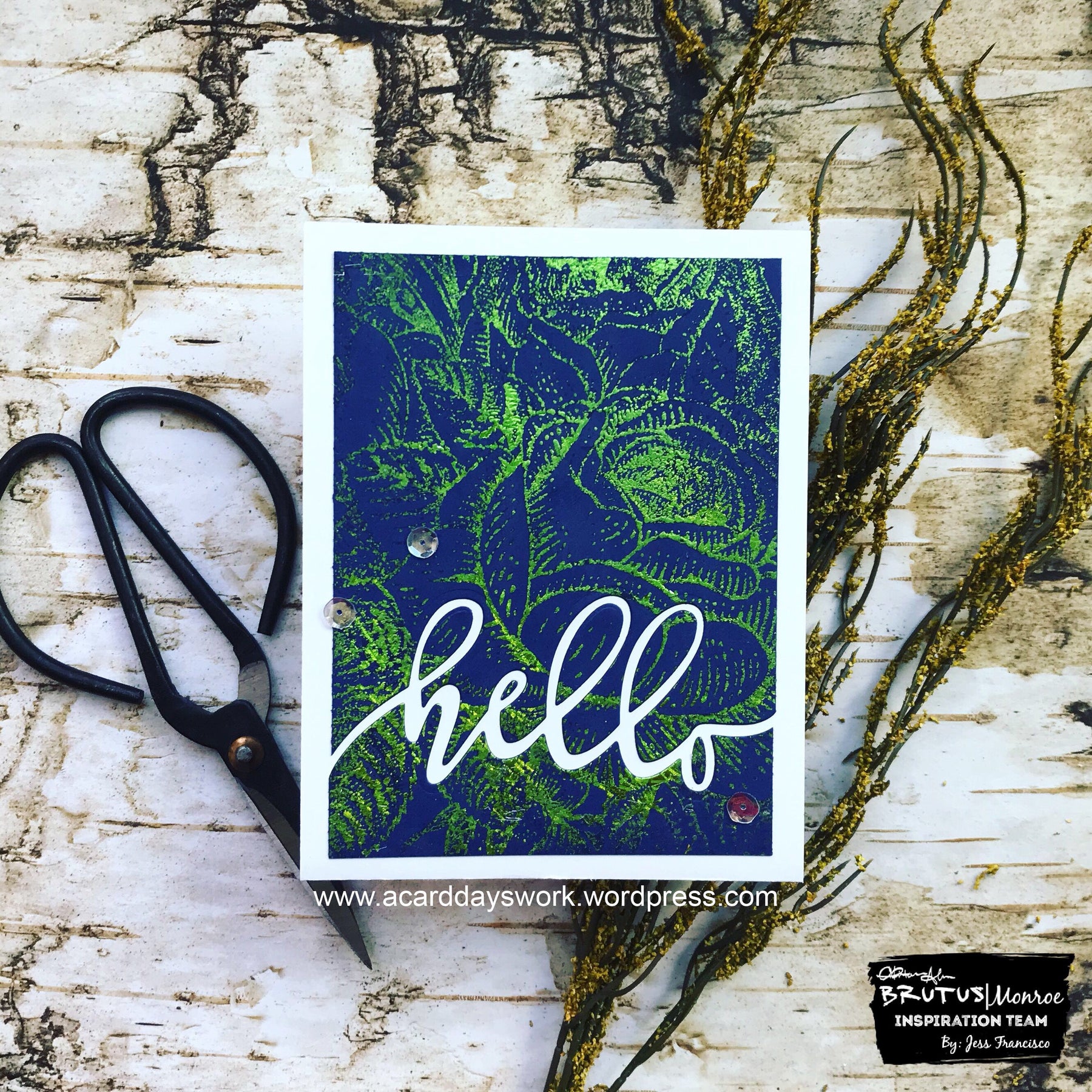 Green Sketch Foil Meets Enchanted Rose