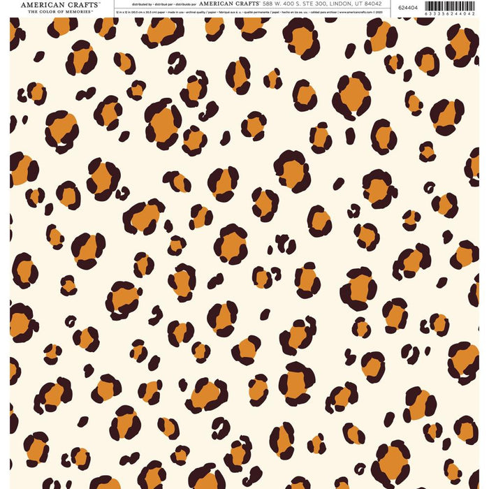 American Crafts Patterned Single-Sided Cardstock 12"X12" | Animal Print