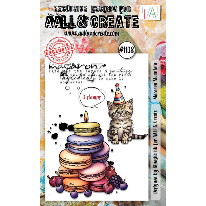 AALL And Create A6 Photopolymer Clear Stamp Set | Macaron Mountain