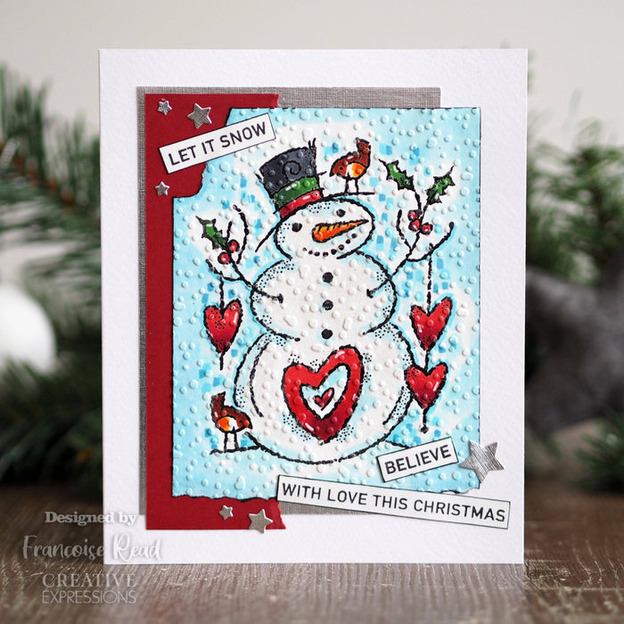 Ecstasy Crafts Distributing - Woodware Clear Singles Loving Snowman 4 in x 6 in Stamp