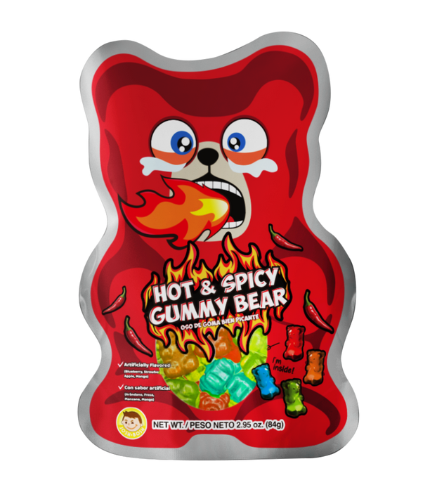 Pocas Hot & Spicy Gummy Bear 2.95oz Bag