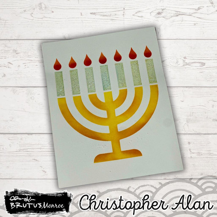 A2 Stencil | Menorah | 4.25"x5.5"