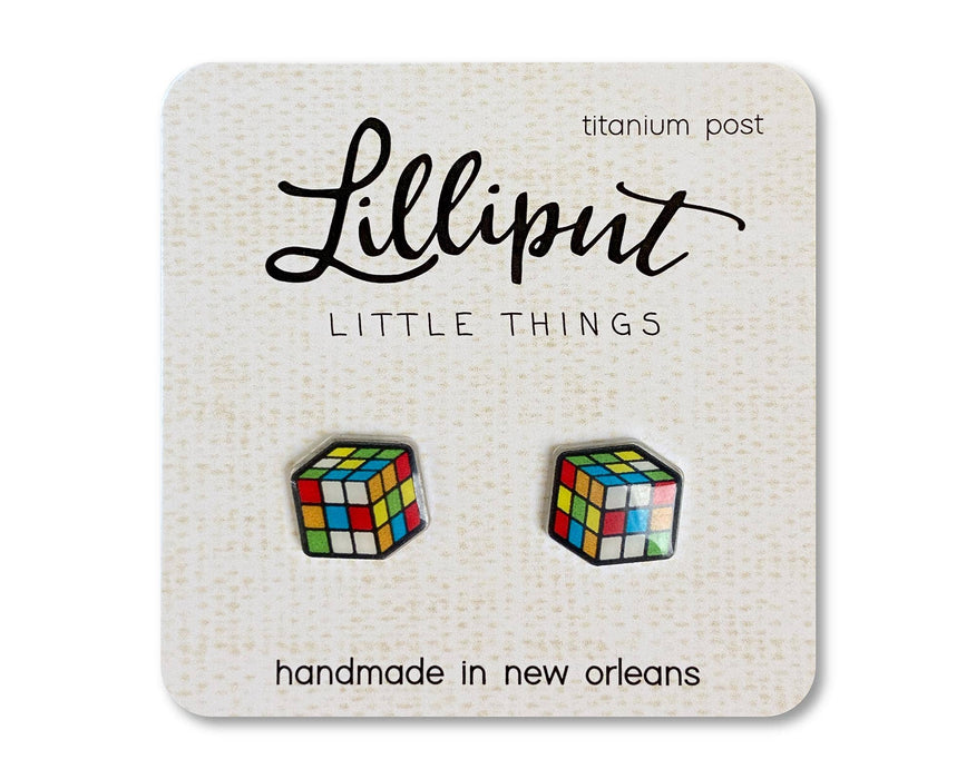 Lilliput Little Things - Retro Puzzle Cube Earrings