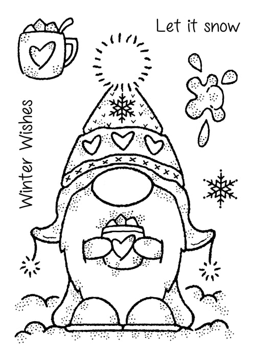 Ecstasy Crafts Distributing - Woodware Clear Singles Winter Gnome 4 in x 6 in Stamp