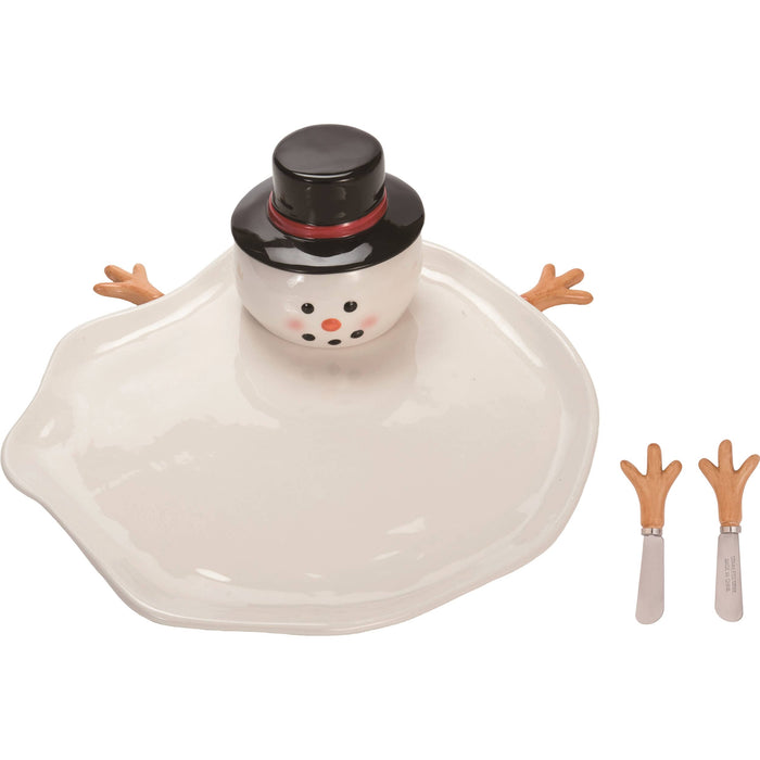 Christmas Melted Snowman Plate Spreader Set 4