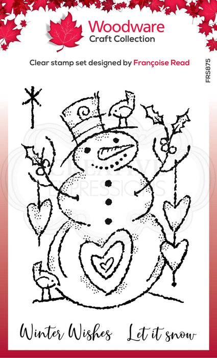 Ecstasy Crafts Distributing - Woodware Clear Singles Loving Snowman 4 in x 6 in Stamp