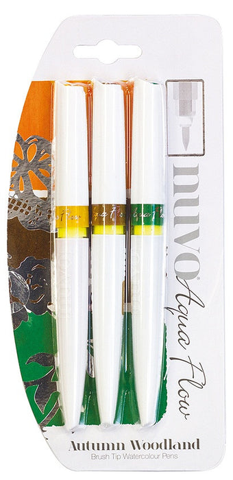 Nuvo Aqua Flow Pens 3/Pkg-Autumn Woodland