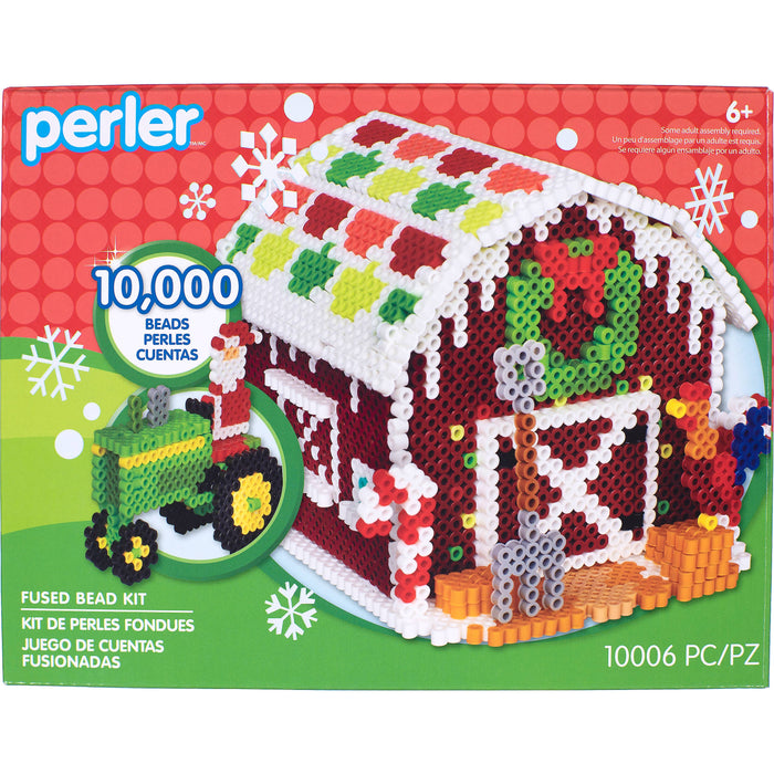 Perler Beads Gingerbread Barn