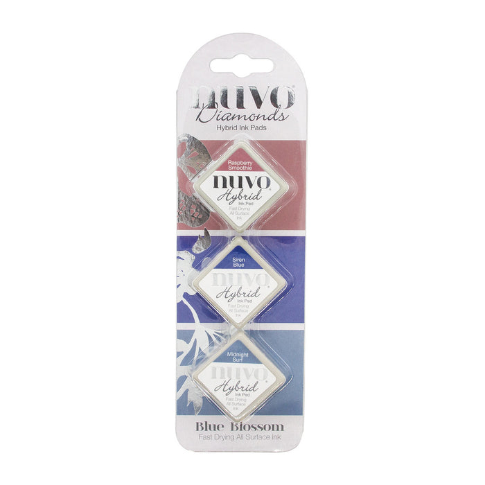 Nuvo Diamond Hybrid Ink Pads 3/Pkg-Blue Blossom