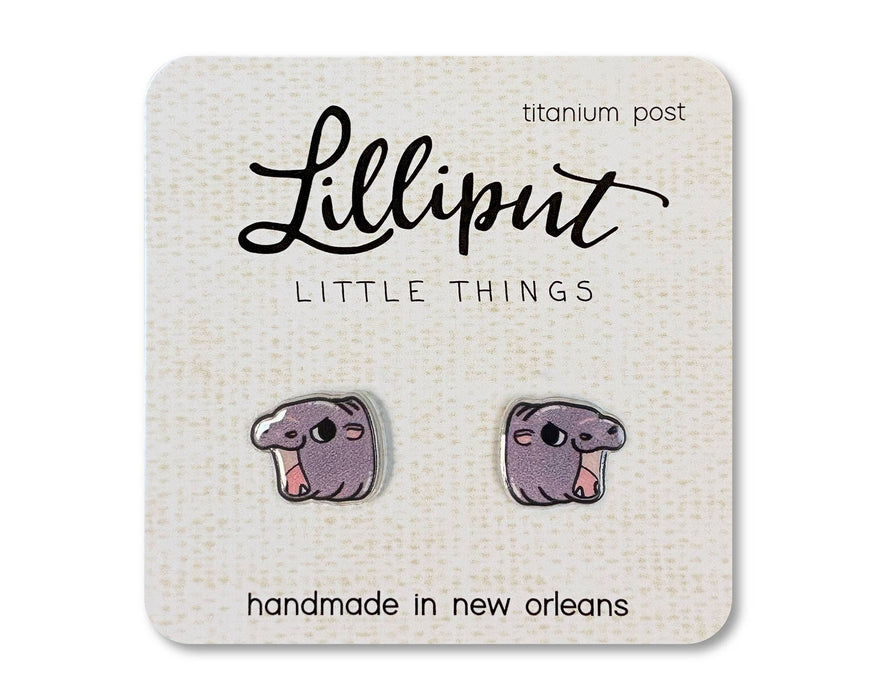 Lilliput Little Things - Baby Hippo Earrings // Pygmy Hippo // Moo-Deng Earrings