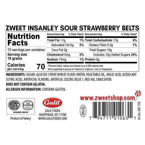 Insanely Sour Strawberry Belts