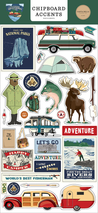 Outdoor Adventures Chipboard 6"X13"-Accents