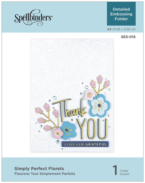 Spellbinders Embossing Folder-Simply Perfect Florets