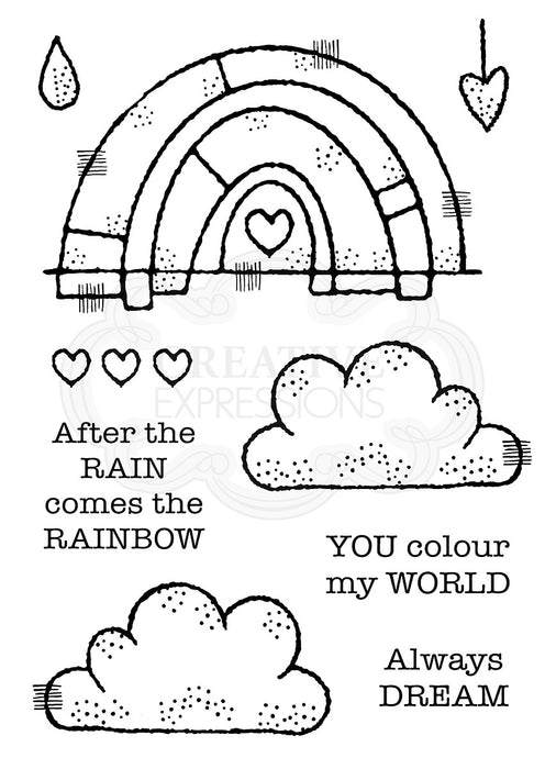 Woodware Clear Stamps 4"X6"-Rainbow World