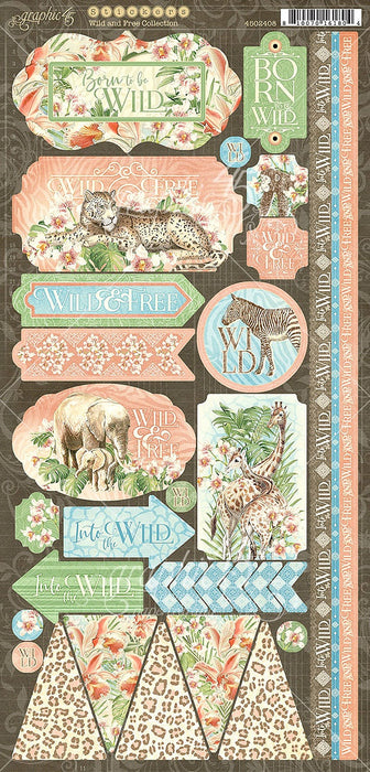 Wild & Free Cardstock Stickers 12"X12"-	Wild & Free Cardstock Stickers 12"X12"