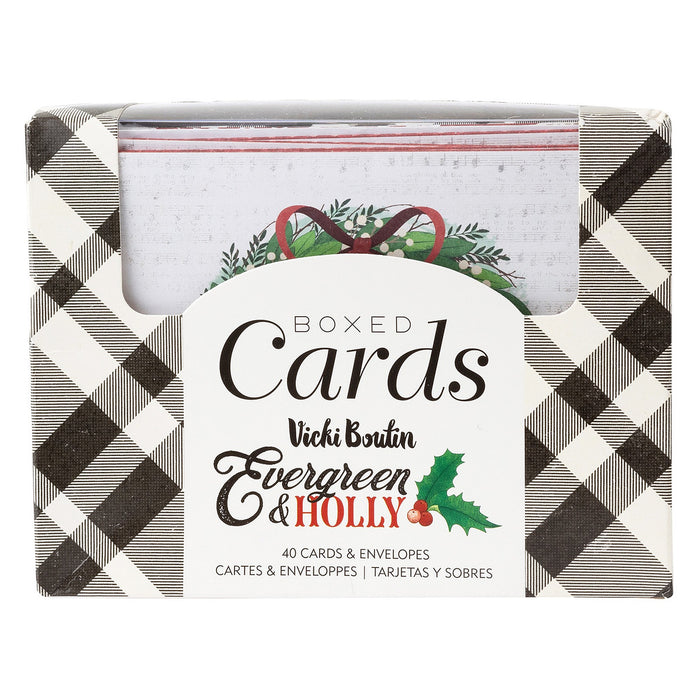 Vicki Boutin A2 Cards W/Envelopes 40/Box-Vicki Boutin Evergreen & Holly