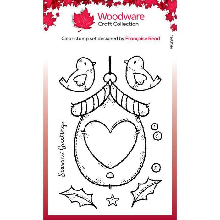 Ecstasy Crafts Distributing - Woodware Clear Singles Christmas Birdhouse 4 in x 6 in Stamp