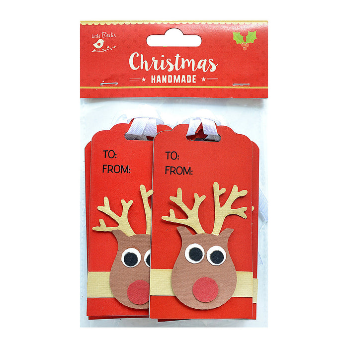 Little Birdie Christmas Gift Tag 10/Pkg-Reindeer