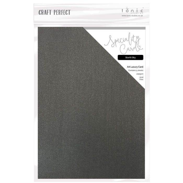 Craft Perfect Luxury Embossed Cardstock A4 5/Pkg-Starlit Sky