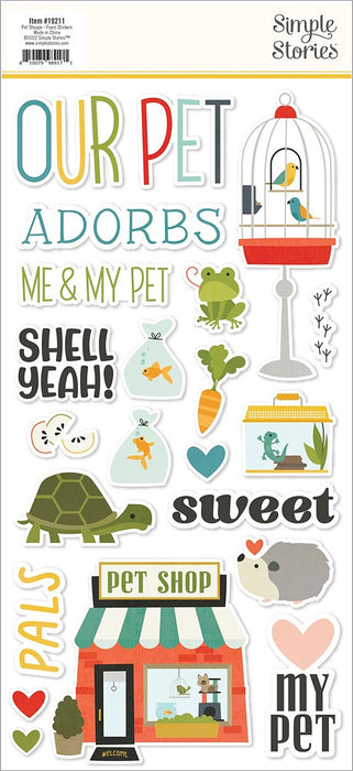 Pet Shoppe Foam Stickers 45/Pkg