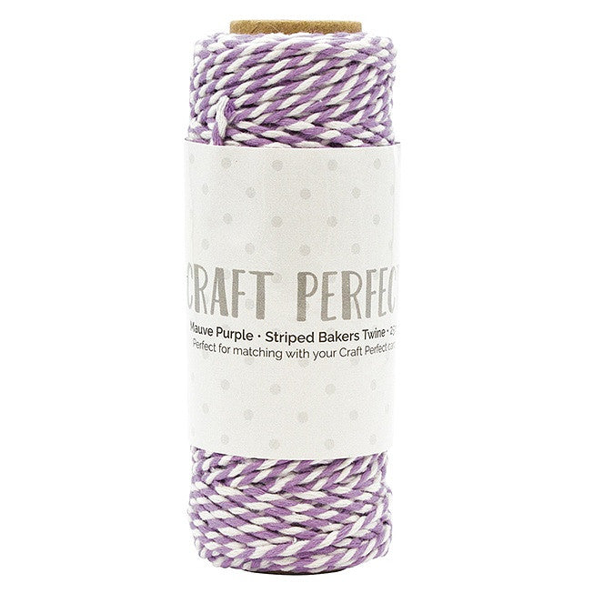 Craft Perfect Striped Bakers Twine-Mauve Purple