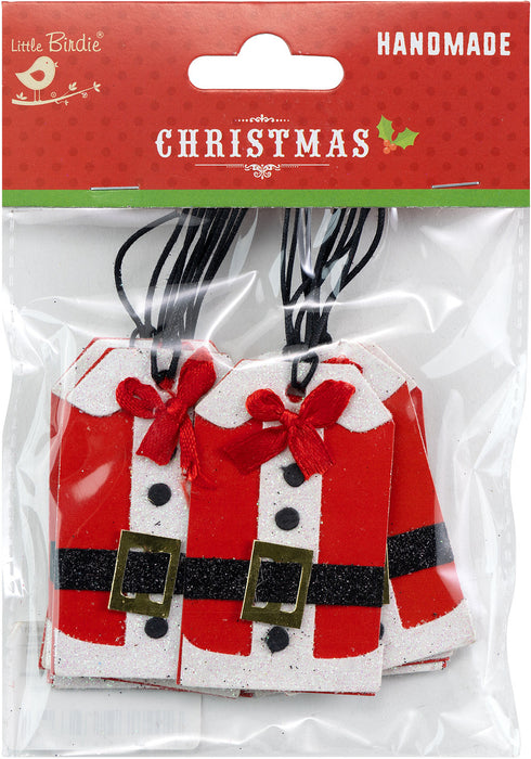 Little Birdie Christmas Gift Tag 10/Pkg-Santa Jacket