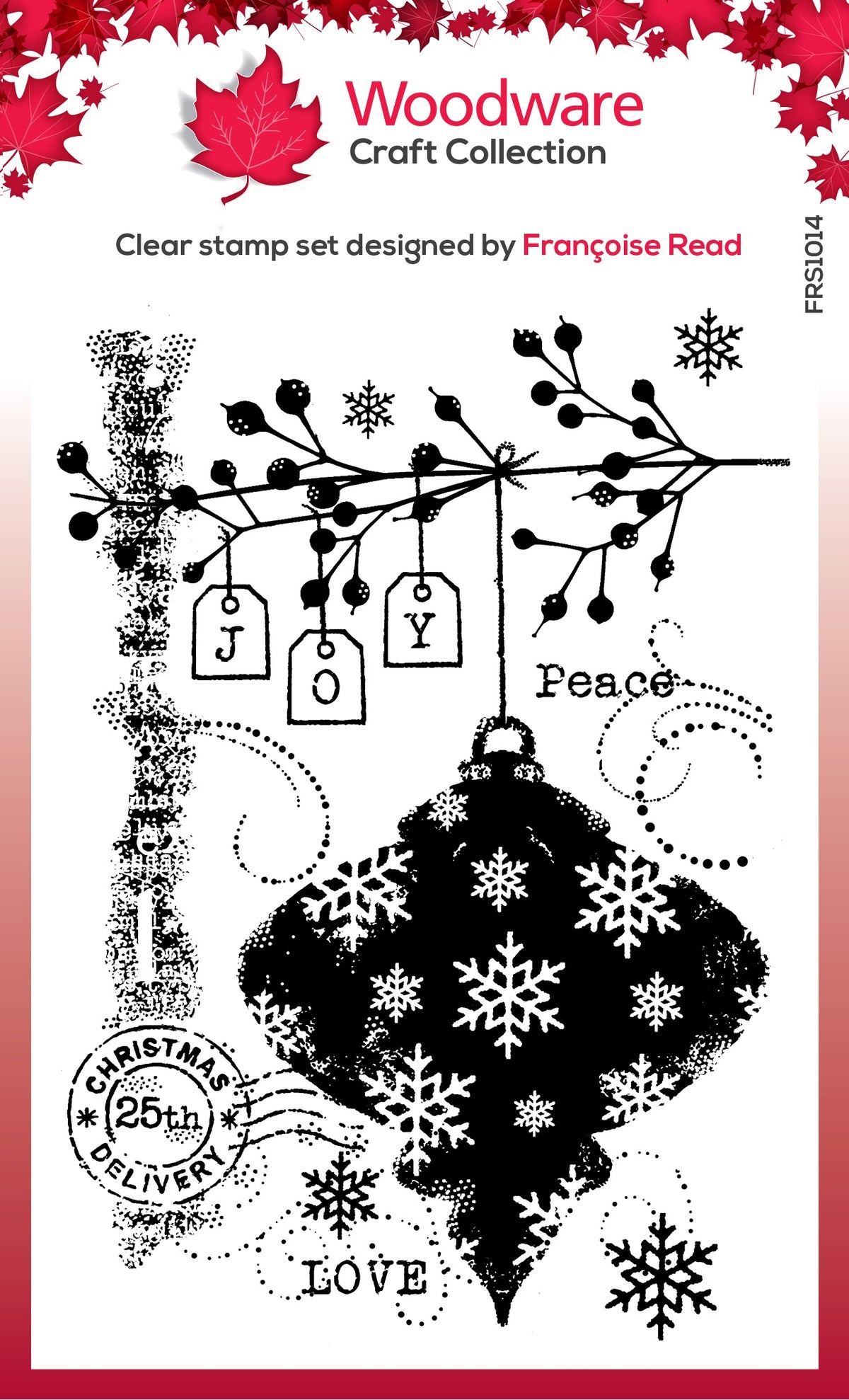 Woodware 4x6 Clear Stamps: Christmas Old Labels (FRS1018)