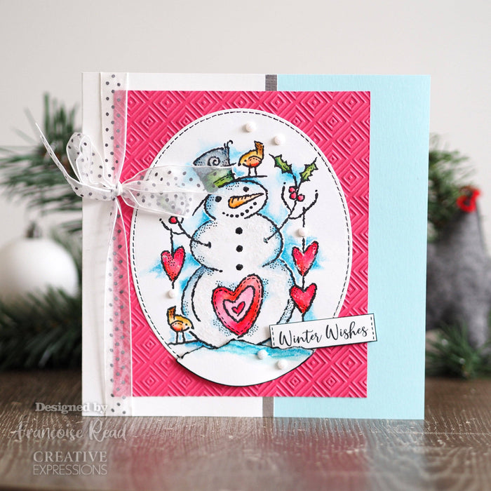 Ecstasy Crafts Distributing - Woodware Clear Singles Loving Snowman 4 in x 6 in Stamp