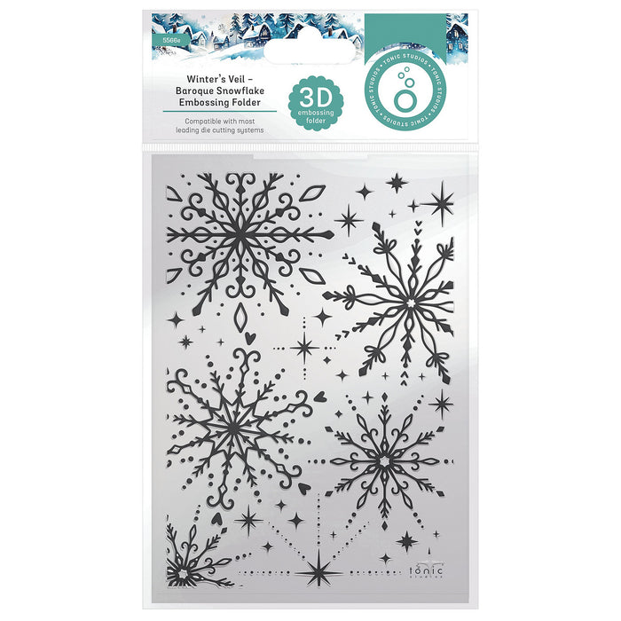 Tonic Studios 3D Embossing Folder-Baroque Snowflake - Winter's Veil