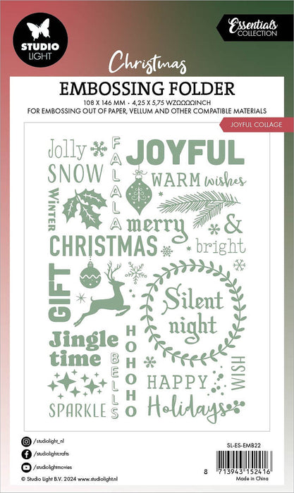 Studio Light Essentials Embossing Folder-Nr. 22, Joyful Collage