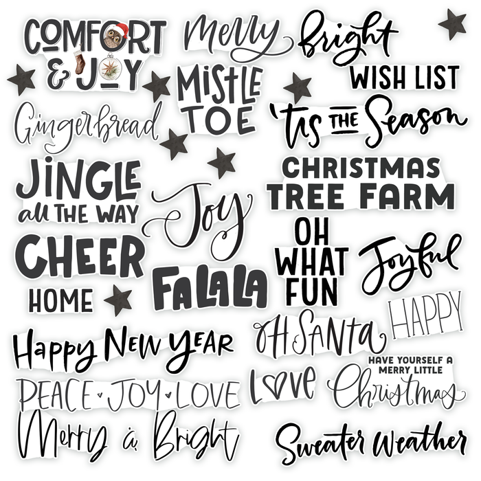 Pretty Little Studio - Jingle Christmas Word Title Ephemera (30 pc)