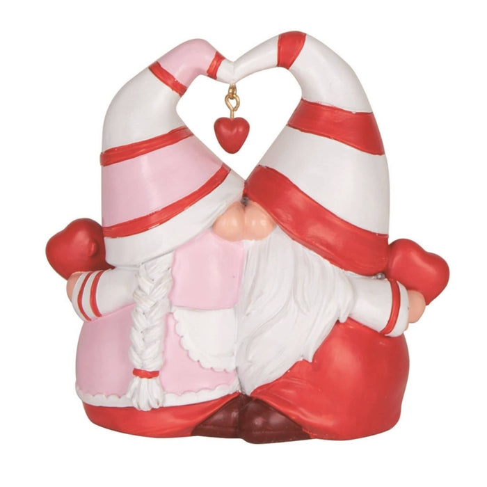 White Valentines Love Me Gnome Couple Figurine