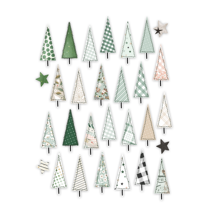 Pretty Little Studio - Evergreen Trees Ephemera (29 pcs)