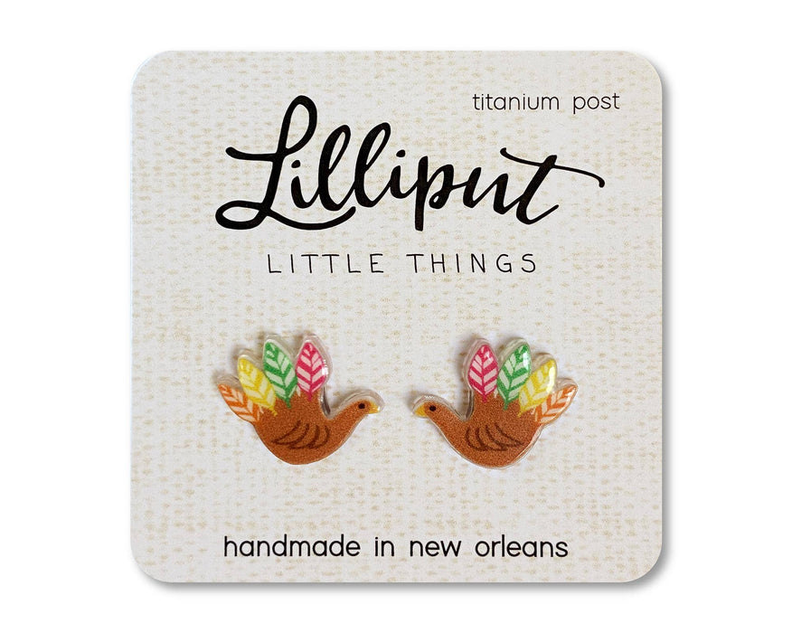 Lilliput Little Things - Thanksgiving Hand Turkey Earrings