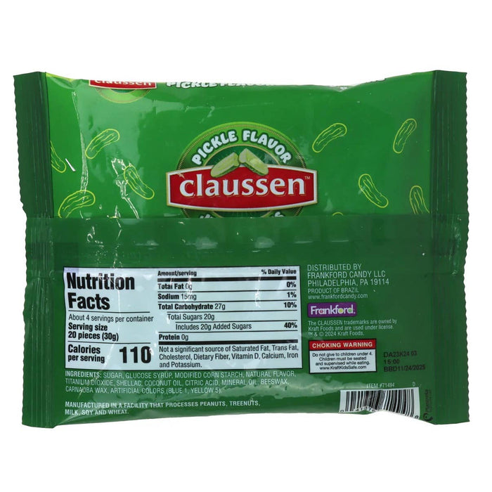 Frankford Claussen Pickle Flavor Jelly Beans, 4oz Bag