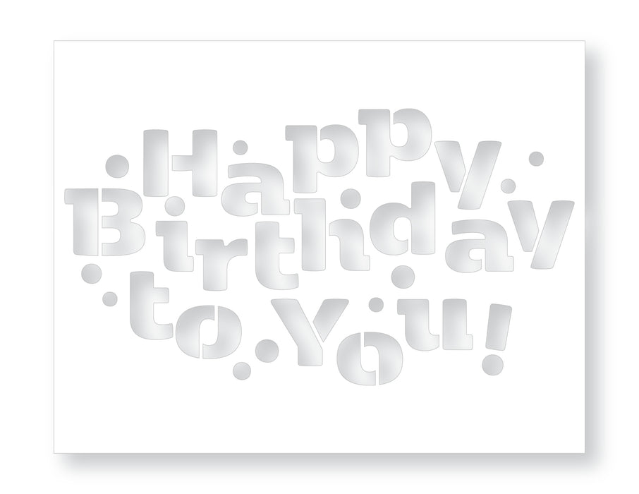 A2 Stencil |  Happy Birthday | 4.25"x5.5" Layering