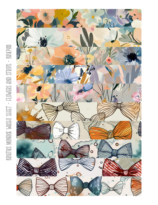 Washi Sheets | Flowers and Bowties