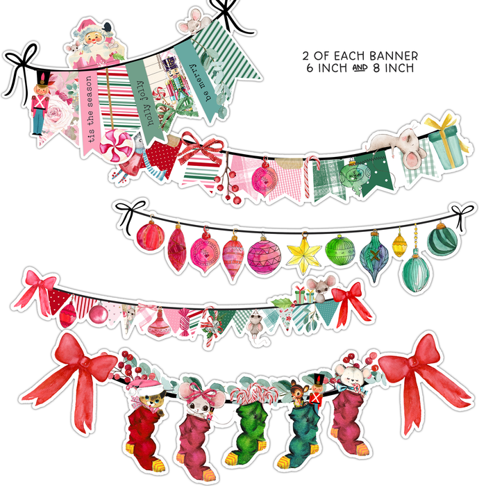 Pretty Little Studio - Fruit Cake Christmas Banners Ephemera Cutout (10 pc)