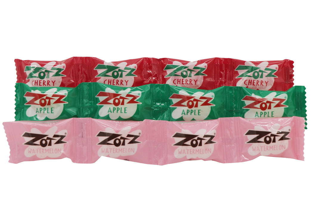 Zotz Fizzing Candy Strings, Cherry/Apple/Watermelon 48ct