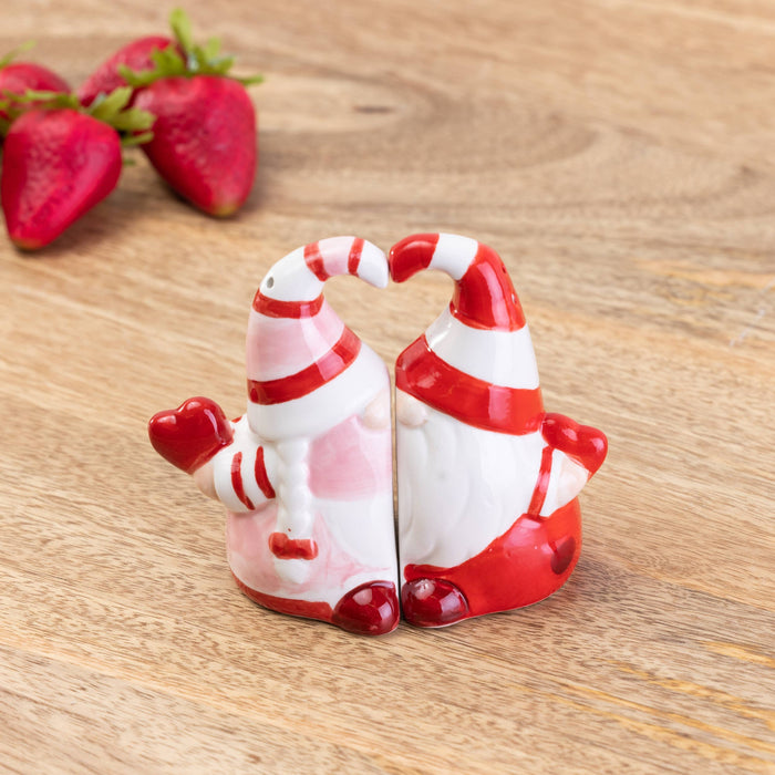 Valentines Kissing Gnomes Salt Pepper Shaker Set