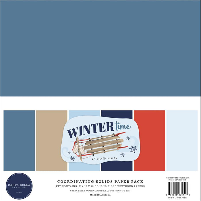 Carta Bella Solids Collection Kit 12"X12" | Wintertime