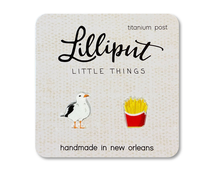 Lilliput Little Things - Seagull & French Fries Earrings // Funny Earrings