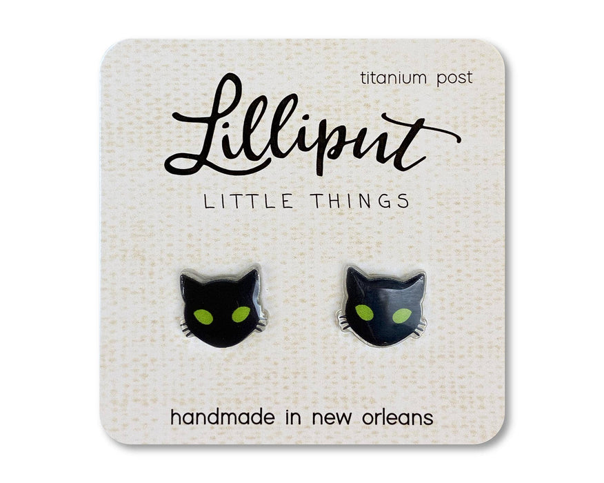 Lilliput Little Things - Spooky Black Cat Earrings