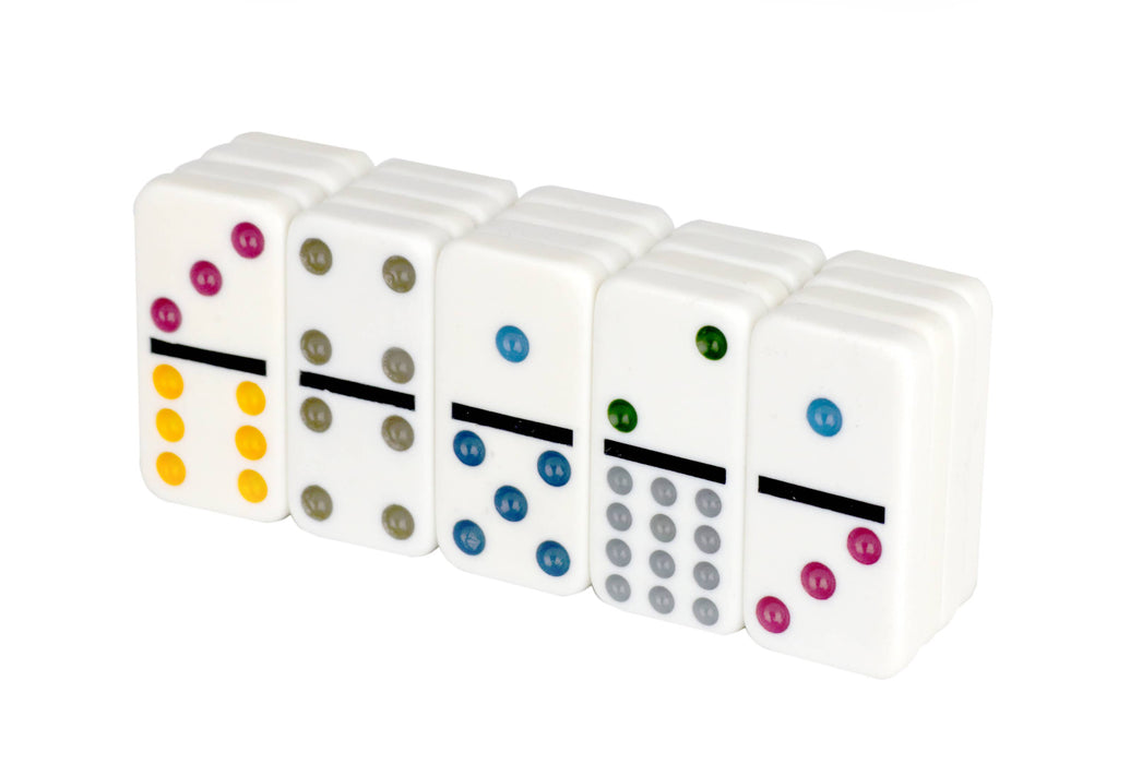 Double 12 Mexican Train Dominoes with DOTS and Plastic Acces