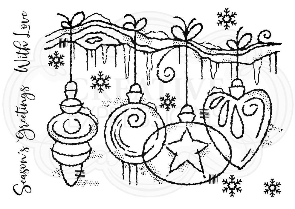 Ecstasy Crafts Distributing - Woodware Clear Singles Frosted Baubles 4 in x 6 in Stamp