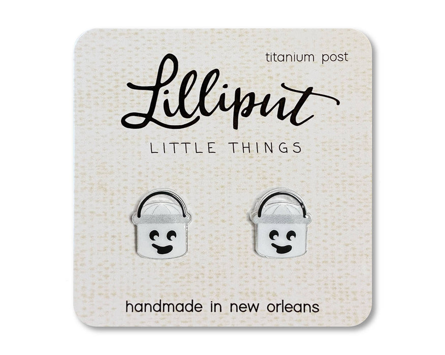 Lilliput Little Things - Retro Treat Bucket Earrings - Ghost