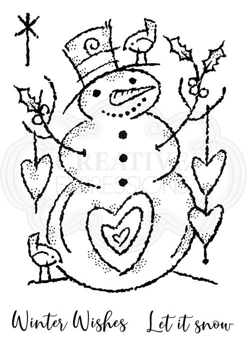 Ecstasy Crafts Distributing - Woodware Clear Singles Loving Snowman 4 in x 6 in Stamp