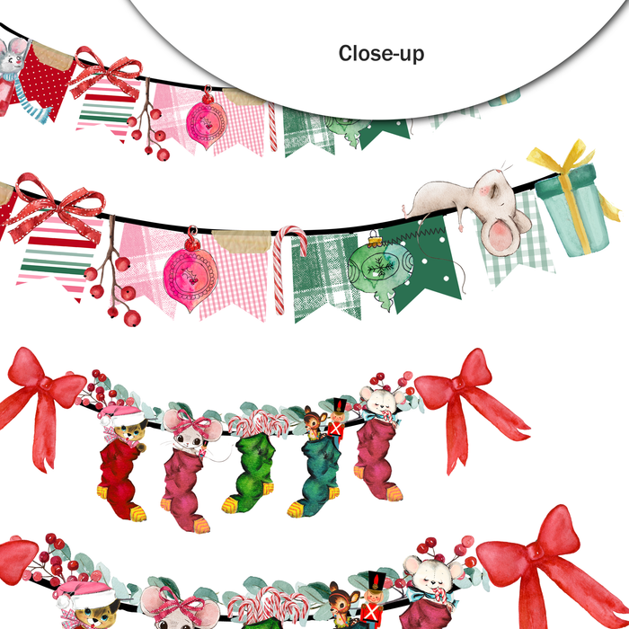 Pretty Little Studio - Fruit Cake Christmas Banners Ephemera Cutout (10 pc)