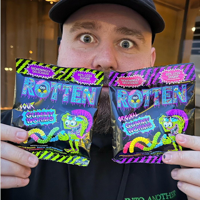 Rotten Sour Gummy Worms- Low Sugar Candy